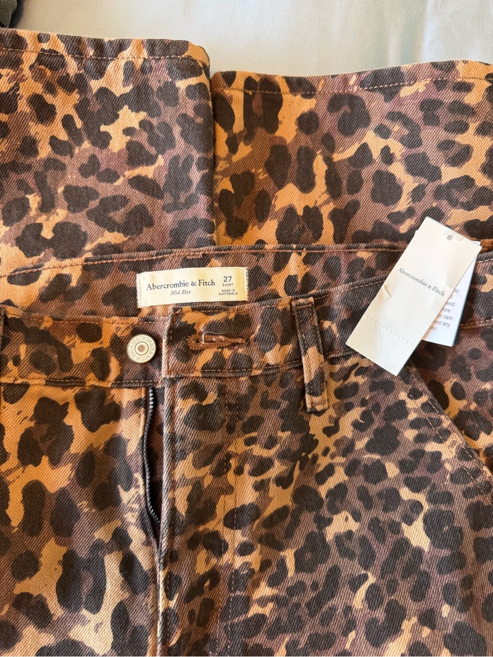 Abercrombie & Fitch Brown Leopard Print Mid Rise Women’s Jeans